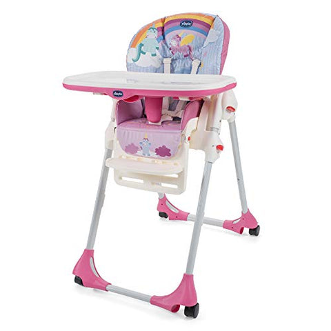 Unicorn Light Travel Highchair With Wheels - Chicco