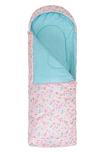 Mountain Warehouse Apex Mini Square Patterned Sleeping Bag - 2 Season, Lightweight, Insulated Pink