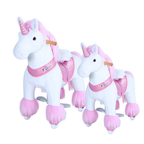 Pink & White Ride On Unicorn Toy For Kids