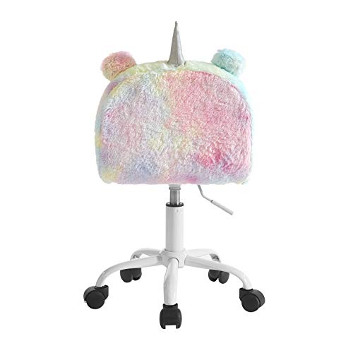 Fluffy Faux Fur Unicorn Computer Chair 