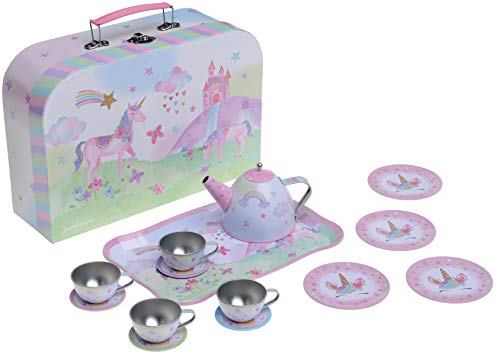 15 Pieces | Tin Pretend Tea Party For Kids | Unicorn 