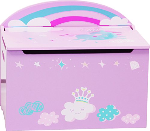 Lilac Unicorn Rainbow and Clouds Toy Box Storage