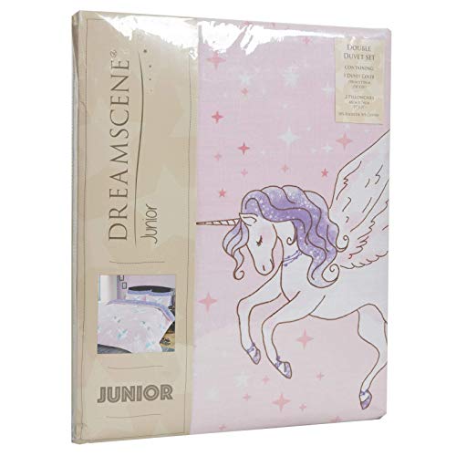 Blush Pink Purple Mystical Unicorn Sparkle Duvet Set, Single,