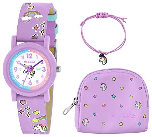 Tikkers | Lilac Unicorn Watch | Necklace & Purse Set | For Girls 