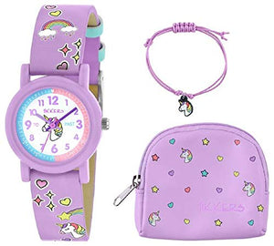 Tikkers | Lilac Unicorn Watch | Necklace & Purse Set | For Girls 