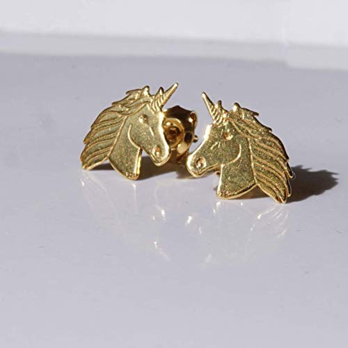 Gold Unicorn Earrings 