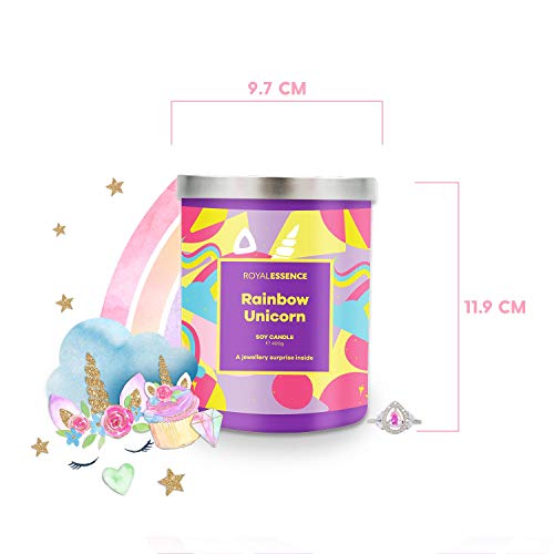 Rainbow Unicorn Soy Candle With Surprise Hidden Jewellery