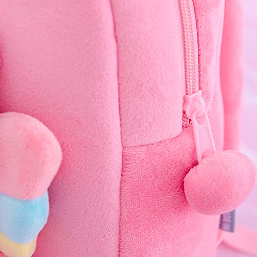 Unicorn Kids Mini Backpack- Pink Plush Fabric