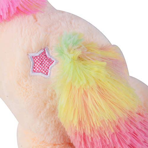 Unicorn With Multi-Coloured Rainbow Tail | Kids Soft Toy Plush | Cuddly Gift  