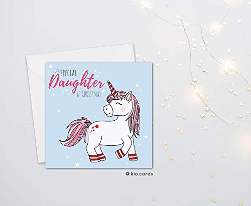 Unicorn Daughter Xmas Card