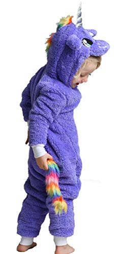 Unicorn Onesie For Girls | Fluffy Fleece With A Tail | Purple