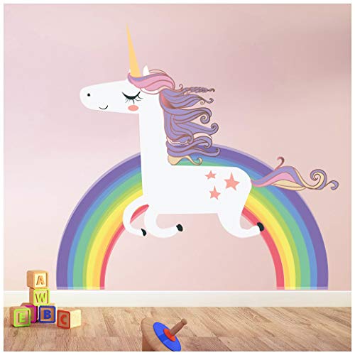Unicorn On Rainbow Wall Sticker | Various Sizes 