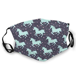 Cute Magic Unicorn With Twinkle Little Spot Stars And Dark Background Art Fashion Face Ma-sk Sun-Proof Fashion Bandana Headwear for Men and Women