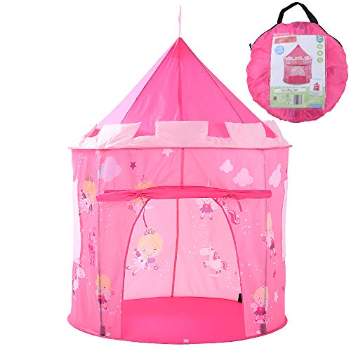 Unicorn pop up castle tent pink