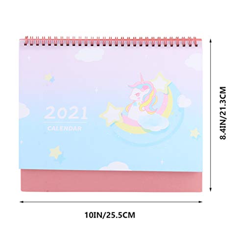 Unicorn Pattern Flip Calendar 2021 | Tabletop Daily Planner