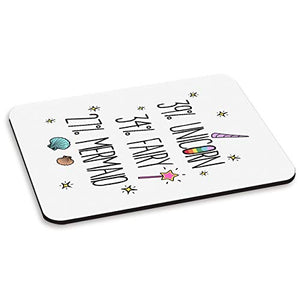 Unicorn Mouse Mat with Quote White
