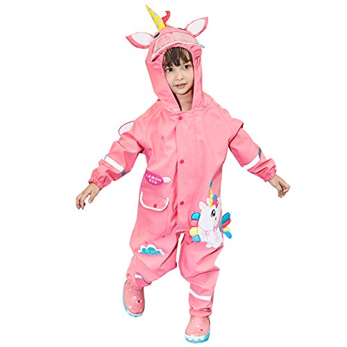 Pink Girls Waterproof Puddle Suit All In One