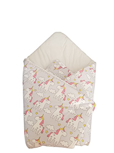 Unicorn Swaddle Wrap Blanket For Car Seat | Sleeping Bag | Newborn 0-3m | ( 78 x 78 cm )
