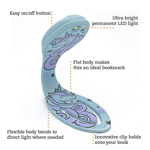 Flexible Unicorn LED Bookmark, Reading Light 
