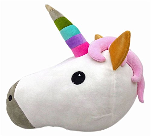 HENGSONG Unicorn Pillow Emoji Head Shaped Soft Plush Cushion Pillow Filled Toys