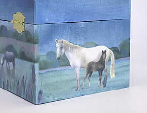 Trousselier Horses Camargue Musical Jewellery Box- Blue