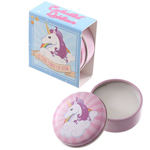 Cute Unicorn Lip Balm Gloss In A Tin | Ideal Gift Stocking Filler (Cotton Candy)