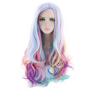 Multicoloured Unicorn Rainbow Hair Wig | Cosplay | Fancy Dress Party
