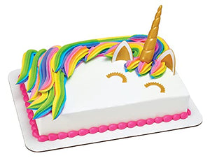 Unicorn Cake Decorations | 5 Piece Cake Topper With Unicorn Horn, Eyelashes, And Ears