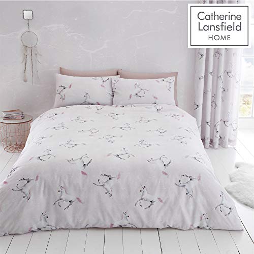 Catherine Lansfield Unicorn Duvet Cover White 