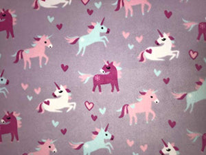 Unicorn Children's Prints | Soft Washable Fabric | Sold by Metre | Lilac