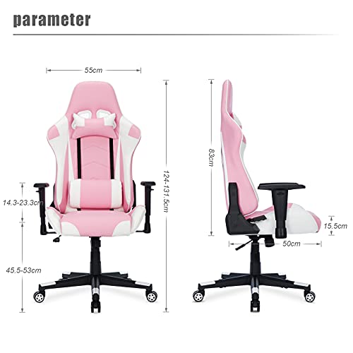 IntimaTe WM Heart Gaming Chair, Ergonomic Racing Chair,Adjustable High Back PC Gaming Chair with Arms and Back Support,Reclining Desk Chairs Office Chairs (pink)