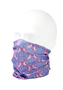 UNICORNS - PURPLE, PINK, HEARTS - RUFFNEK Multifunctional scarf/neck warmer for Girls, Women- Bandana, Scarf, Beanie Hat