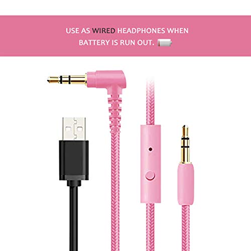 Bluetooth Headphones, Riwbox CT-7 Cat Ear LED Light Up Wireless Foldable Headphones Over Ear with Microphone and Volume Control for iPhone/iPad/Smartphones/Laptop/PC/TV (Pink&Green)