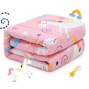 Unicorn Weighted Blanket For Children Teens | 100% Natural Cotton | (1.4 kg, 90x120 cm) | Reduces Kids Anxiety, Insomnia