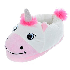 Womens Novelty Unicorn Slippers Magical Pink & White