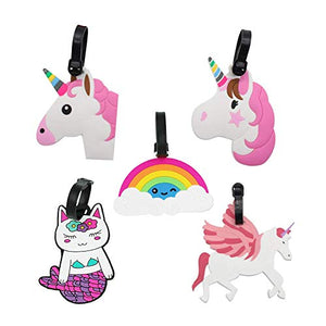 5 x Cute Unicorn Luggage Tags | Suitcase Tags