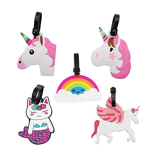 5 Pieces Unicorn Luggage Tags Suitcase Tags 