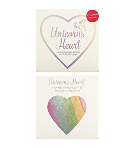 Unicorn heart highlighter, rainbow colours, shimmer, sheen.