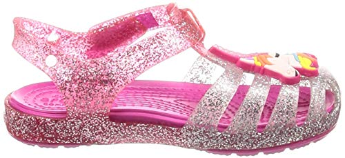 Girls Unicorn Glitter Jelly Shoes Summer Pink Silver