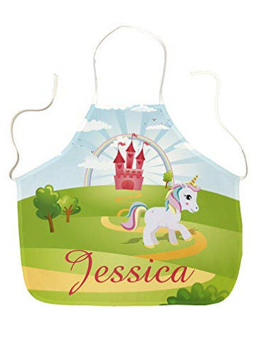 Unicorn Design Children's Apron | Personalise With Name | Ideal Gift 