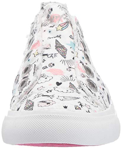 Blowfish Malibu Girls' Play-k Sneaker, Off White Night Unicorn Print, White Pastel Colours