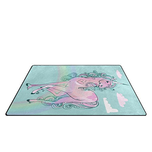 Unicorn Pastel Rug for Home Pastel Coloured 