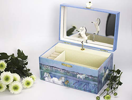 Blue Unicorn Jewellery Box with storage compartments women