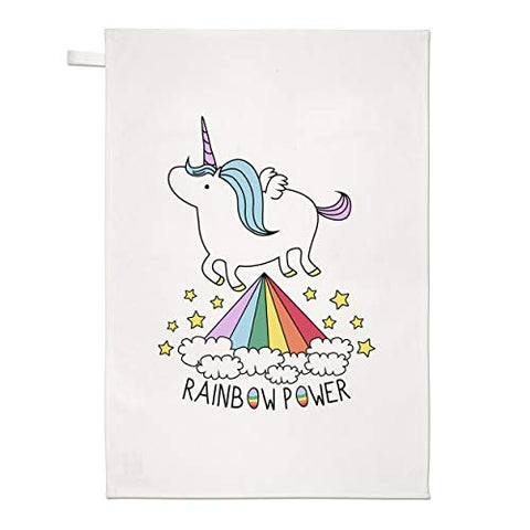 Unicorn Rainbow Power Tea Towel | Dish Cloth | Funny 