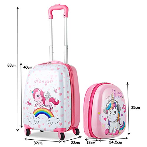 Unicorn Set Of 2 Suitcases | Pink 