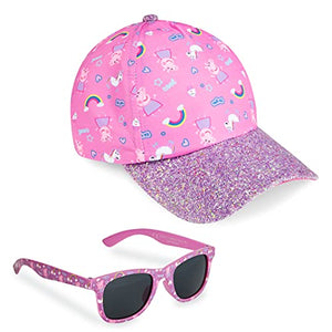 Peppa Pig | Girls Summer Hat & Kids Sunglasses | Rainbow Unicorn 