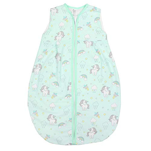 Unicorn Mint Green Baby Summer Sleeping Bag | Sleeveless | 0.5 Tog
