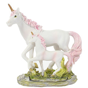Something Different Unicorn Ornament with Foal, White