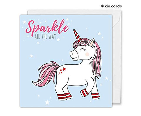 Funny Farting Unicorn Theme Christmas Card