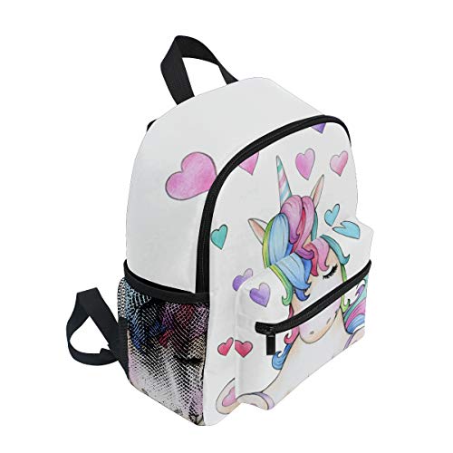 Sleeping unicorn pastel colours white backpack